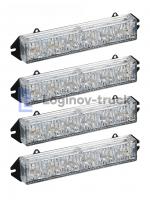 Комплект желтых стробоскопов 12-24V (4 шт) многореж.(18627)