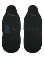Накидка на сиденья DONGFENG Жаккард/Ромб/Чёрный/Черная строчка (2шт.) (26796)