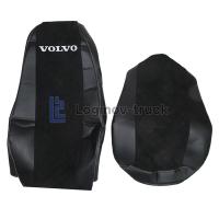 Чехол-сиденья ЭКО КОЖА с Алькантара VOLVO FH/FM/FL (2002-2013) Черный Черная строчка (26902)