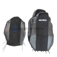 Чехол-сиденья ЭКО КОЖА с Алькантара HOWO T5G/T7G с 2021г. Черный  Черная строчка (26936)