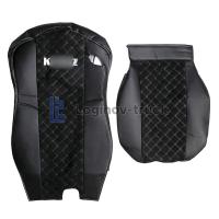 Чехол-сиденья ЭКО КОЖА с Алькантара KZ K5 (54901) с 2019 г. Черный  Белая строчка (26942)