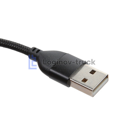 Провод зарядный USB Type-C нейлоновая оплетка 1м с поворотом 180