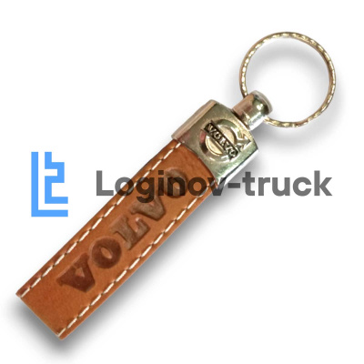 Брелок (оригинальный) VOLVO кожа (коричневый)(18546)