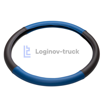Оплетка на руль 45см Loginov-Truck  Экокожа Перфорация  Сине-Коричневый (28426)