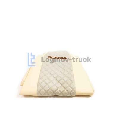 Чехол-сиденья ЭКО КОЖА с Алькантара SCANIA 5 P/G/R/S (2004-2014) Беж. Корич. стр. (26949)