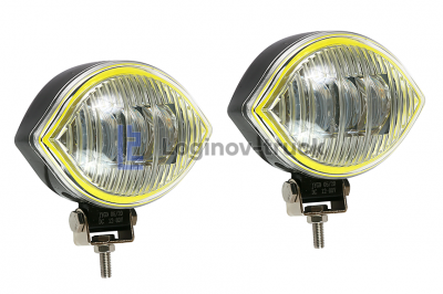 Фара светодиодная 12/27V 60W (глаз) SPOT+белый габарит 12/27V (комплект - 2 шт) (23268)