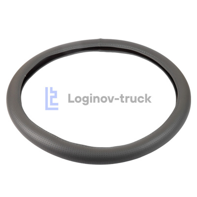 Оплетка на руль 45см Loginov-Truck (DAF, MAN, MB, VOLVO) Экокожа Перфорация Серый (28194)