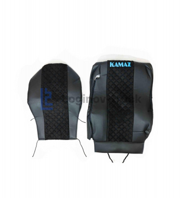 Чехол-сиденья ЭКО КОЖА с Алькантара KZ K5 (54901) с 2019 г. Черный  Синяя строчка (26944)