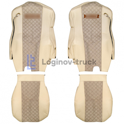 Чехол-сиденья ЭКО КОЖА с Алькантара KZ K5 (54901) с 2019 г. Беж. Корич. стр. (26940)
