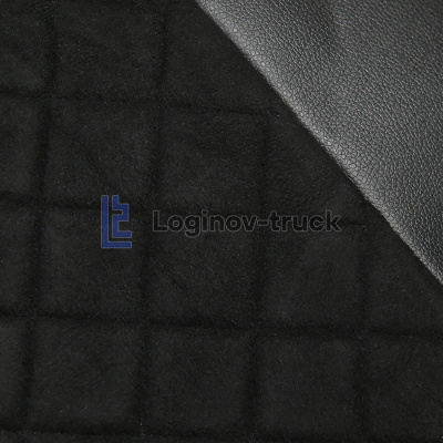Чехол-сиденья ЭКО КОЖА с Алькантара VOLVO FH/FM/FL (2002-2013) Черный Черная строчка (26902)