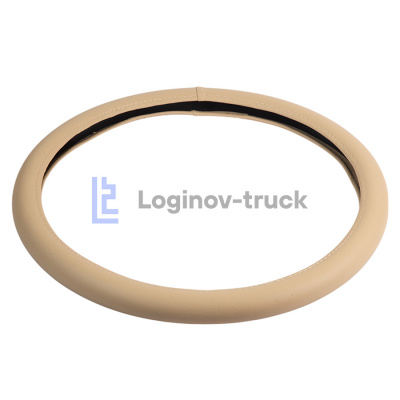 Оплетка на руль 45см Loginov-Truck (DAF, MAN, MB, VOLVO) Экокожа Бежевый (28452)