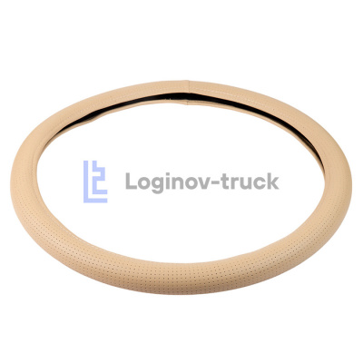 Оплетка на руль 45см Loginov-Truck (DAF, MAN, MB, VOLVO) Экокожа Перфорация Бежевый (28184)