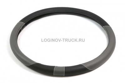 Оплетка на руль 44-46см (DAF, MAN, VOLVO) Серые вставки(17581)