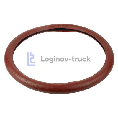 Оплетка на руль 45см Loginov-Truck (DAF, MAN, MB, VOLVO) Экокожа Перфорация Коричневый (28183)
