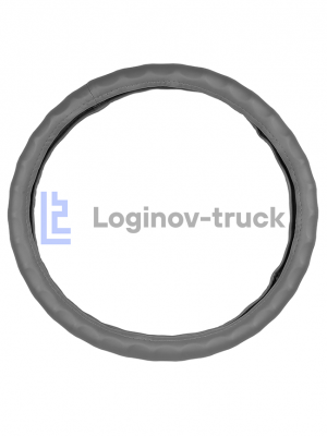 Оплетка на руль 44-46см (DAF, MAN, MB, VOLVO) Экокожа гладкая/Пальцы Серый (25804)