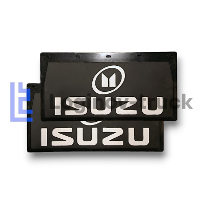 Брызговик 490мм*250мм ISUZU (белая надпись) (27821)
