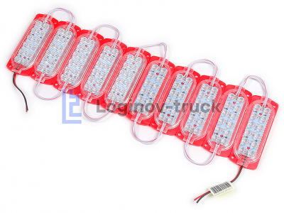 Лента модульная 2835-12SMD 2.4W 480LM 24V Красный (10 шт) (24554)