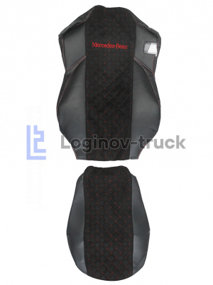 Чехол-сиденья ЭКО КОЖА с Алькантара MERCEDES MP4 с 2013г. Черн. Крас. стр. (27296)