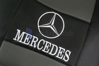 Чехол-сиденья ЭКО КОЖА (серый) MERCEDES ACTROS, MS, AXOR, ATEGO 1 высок. 1 низк. сид(1 ремнь)(22849)