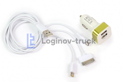 Зарядное устройство для мобил. тел. APPLE 4-5, Micro USB(16320)