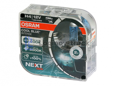 Лампа 12V H4 60/55W P43t-38 +100% 5000K евробокс (2шт.) Cool Blue Intense OSRAM(25587)