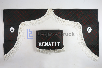 Ламбрекен лобового стекла + угол RENAULT Эко кожа черный (22989)