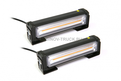 Комплект желтых стробоскопов COB 10-30V (2 шт по 165мм) многореж.(22515)