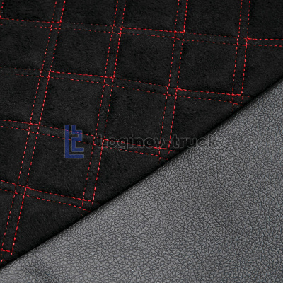 Чехол-сиденья ЭКО КОЖА с Алькантара RENAULT T/K/C с 2013г. Черн. Крас. стр. (26891)