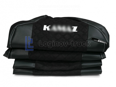 Чехол-сиденья ЭКО КОЖА с Алькантара KZ (5490) с 2020 г. Черный  Черная строчка (27280)