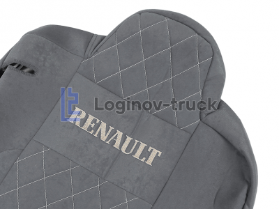 Чехол-сиденья стеганый (Alicante) RENAULT T водит. съемный подголов.  (2 ремня) (25692)