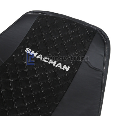 Чехол-сиденья ЭКО КОЖА с Алькантара SHACMAN F2000/F3000 с 2012г. Чер. Бел. стр. (27304)