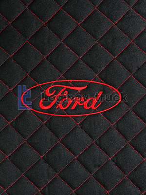 Накидка на сиденья FORD Жаккард/Ромб/Чёрный/Красная строчка (2шт.) (25776)