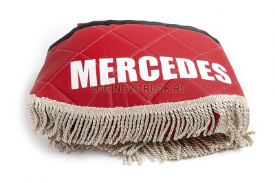 Ламбрекен лобового стекла + угол Mercedes Эко кожа красный (20423)