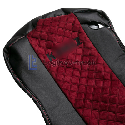 Чехол-сиденья ЭКО КОЖА с Алькантара KZ K5 (54901) с 2019 г. Черн-Крас Черная. строчка (26947)