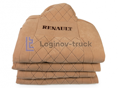 Чехол-сиденья стеганый (Alicante) RENAULT T водит. съемный подголов.  (2 ремня) (25694)
