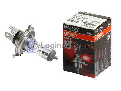 Лампа 12V H4 60/55W P43t +30% Super OSRAM(25589)
