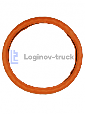 Оплетка на руль 44-46см (DAF, MAN, MB, VOLVO) Экокожа гладкая/Пальцы Коричневый (25802)