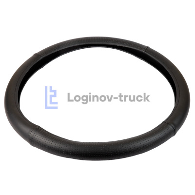 Оплетка на руль 45см Loginov-Truck  Экокожа Перфорация Комбин. Черно-Черный (28200)