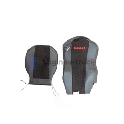 Чехол-сиденья ЭКО КОЖА с Алькантара KZ K5 (54901) с 2019 г. Черный  Красная строчка (26943)