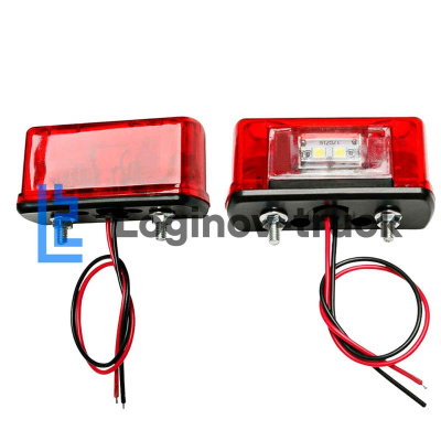 Подсветка номера LED 24V красная 4-LED, EURO(12898)
