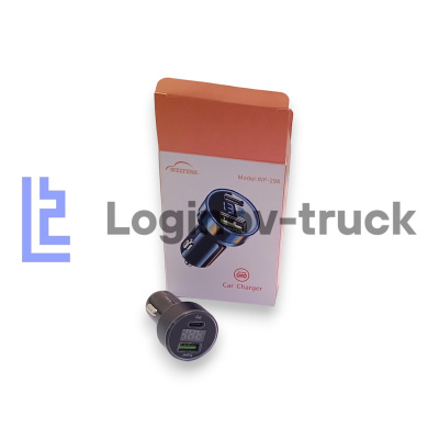 Разветвитель прикур. USB 66W Type-C PD вольтметр 12-24 (27730)