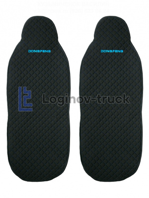 Накидка на сиденья DONGFENG Жаккард/Ромб/Чёрный/Синяя строчка (2шт.) (26796)