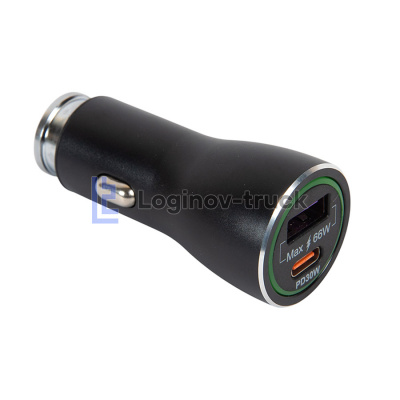 Разветвитель прикур. USB 66W Type-C PD30W (27729)