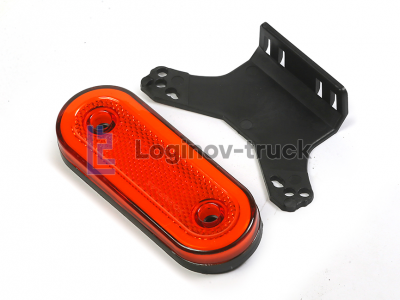 Указатель габаритов NEON LED Овал 12-24V с кронштейном Жёлтый (25643)