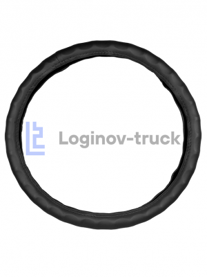 Оплетка на руль 44-46см (DAF, MAN, MB, VOLVO) Экокожа гладкая/Пальцы Чёрный (25806)