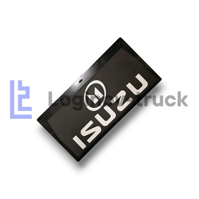 Брызговик 490мм*250мм ISUZU (белая надпись) (27821)