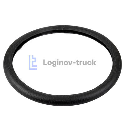 Оплетка на руль 45см Loginov-Truck (DAF, MAN, MB, VOLVO) Экокожа Перфорация Черный (28193)