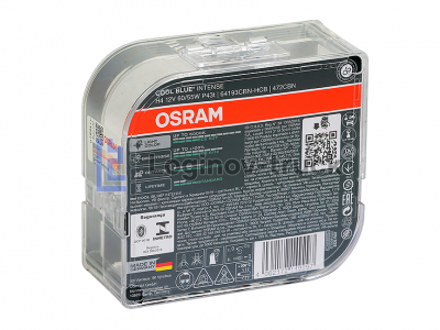 Лампа 12V H4 60/55W P43t-38 +100% 5000K евробокс (2шт.) Cool Blue Intense OSRAM(25587)