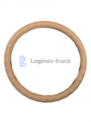 Оплетка на руль 44-46см (DAF, MAN, MB, VOLVO) Экокожа перфорац./Пальцы Бежевый (25807)