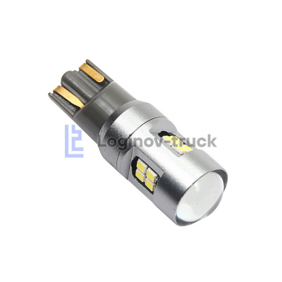 Лампа безцокольная  T10-2016-16SMD с линзой nonpolar 1,4W 12-24V (алюминиевый корпус) (26392)